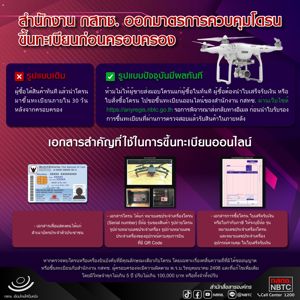 สำนักงาน กสทช. ออกมาตรการควบคุมโดรน ขึ้นทะเบียนก่อนครอบครอง